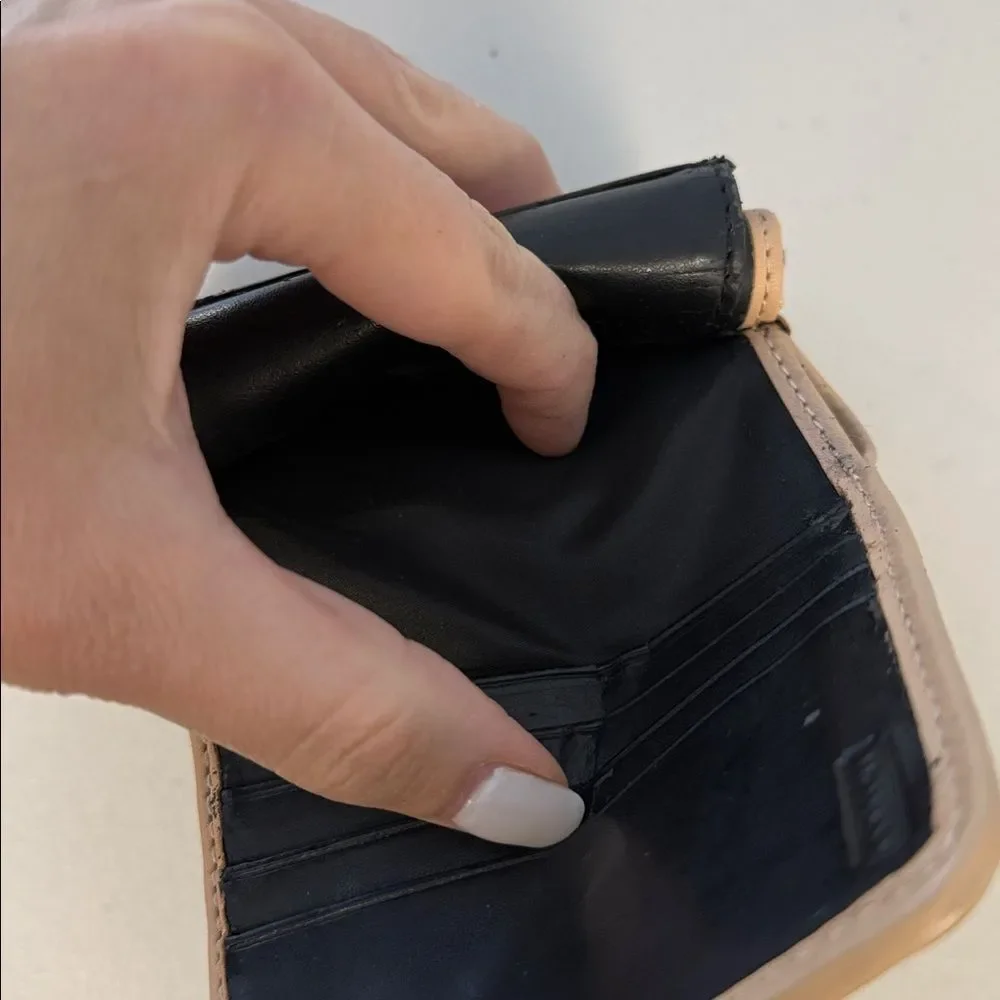 Coach Glossy Black and Tan Wallet